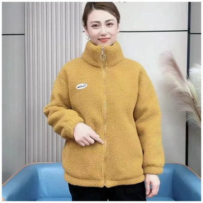 🔥Produse noi de iarnă🔥【XL-5XL】2023 iarna stil nou de catifea ingrosata jacheta calda lejera top casual din catifea granulata