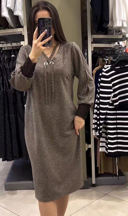 🔥【S-3XL】2024 Noua rochie de dama tricotata de toamna si iarna