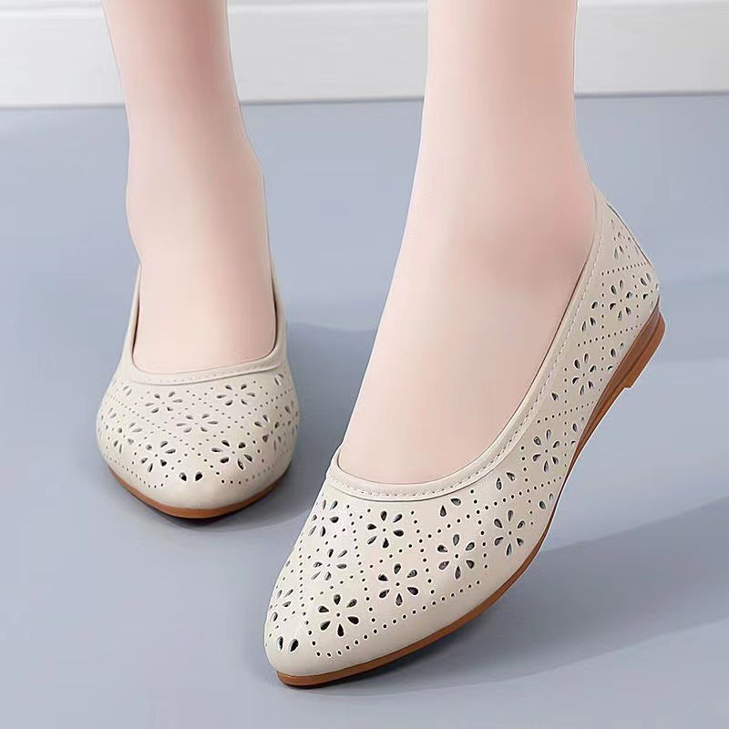 vara 2023 pantofi retro noi scobit piele moale fund moale aluneca confortabil pe pantofi de dama de marime mari