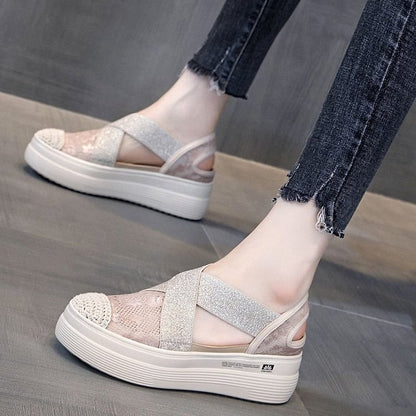 Closed Toe Sandals Women's Summer Fairy Style Lace Internet Hot Thick Bottom Slip-on Fisherman Shoes Casual Shoes Women's Shoes Wholesale 2021