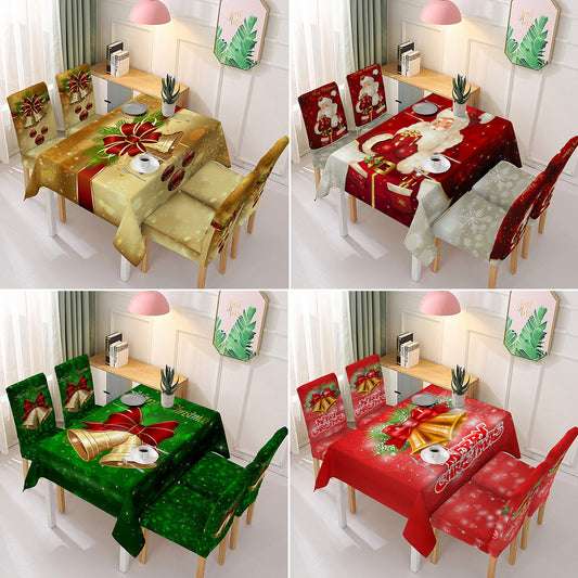 SOURCE Manufacturer Christmas Printed Tablecloth Chair Cover Jubilant Decoration Elastic One-Piece Chair Cover Absorbent Tablecloth