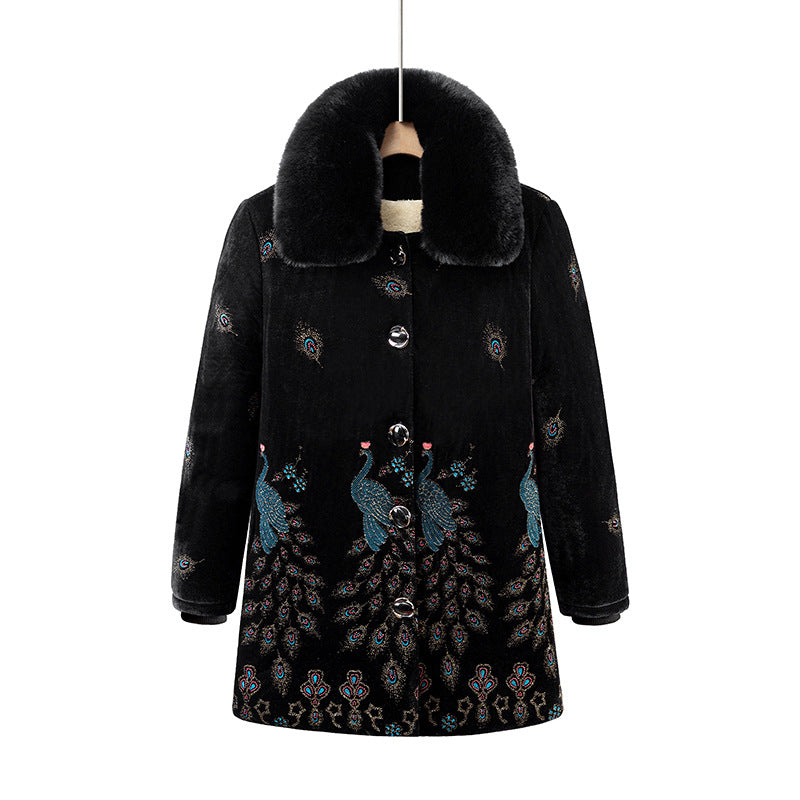 [XL-6XL]Large size gold velvet coat