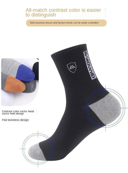 Factory Socks Men's Autumn and Winter Basketball Socks Men's Cotton Socks Spot Middle Tube Cotton Socks Trendy Sports Stockings Ins