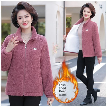 🔥Produse noi de iarnă🔥【XL-5XL】2023 iarna stil nou de catifea ingrosata jacheta calda lejera top casual din catifea granulata