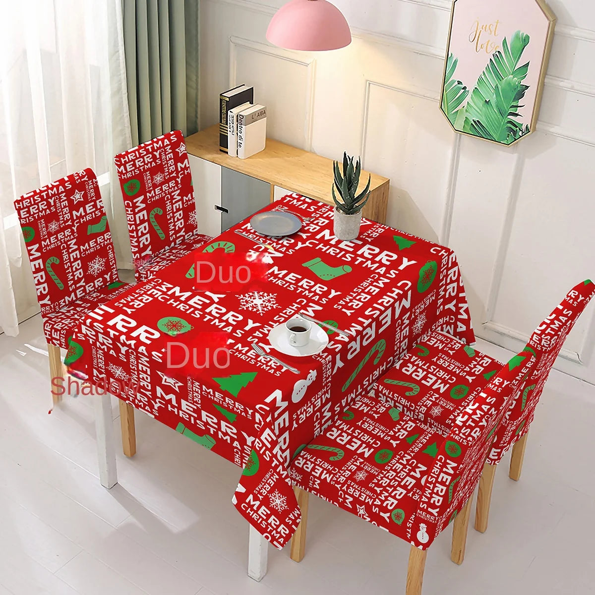 SOURCE Manufacturer Christmas Printed Tablecloth Chair Cover Jubilant Decoration Elastic One-Piece Chair Cover Absorbent Tablecloth