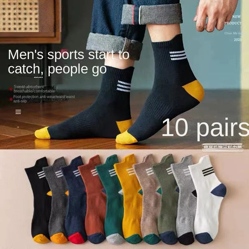 Factory Socks Men's Autumn and Winter Basketball Socks Men's Cotton Socks Spot Middle Tube Cotton Socks Trendy Sports Stockings Ins