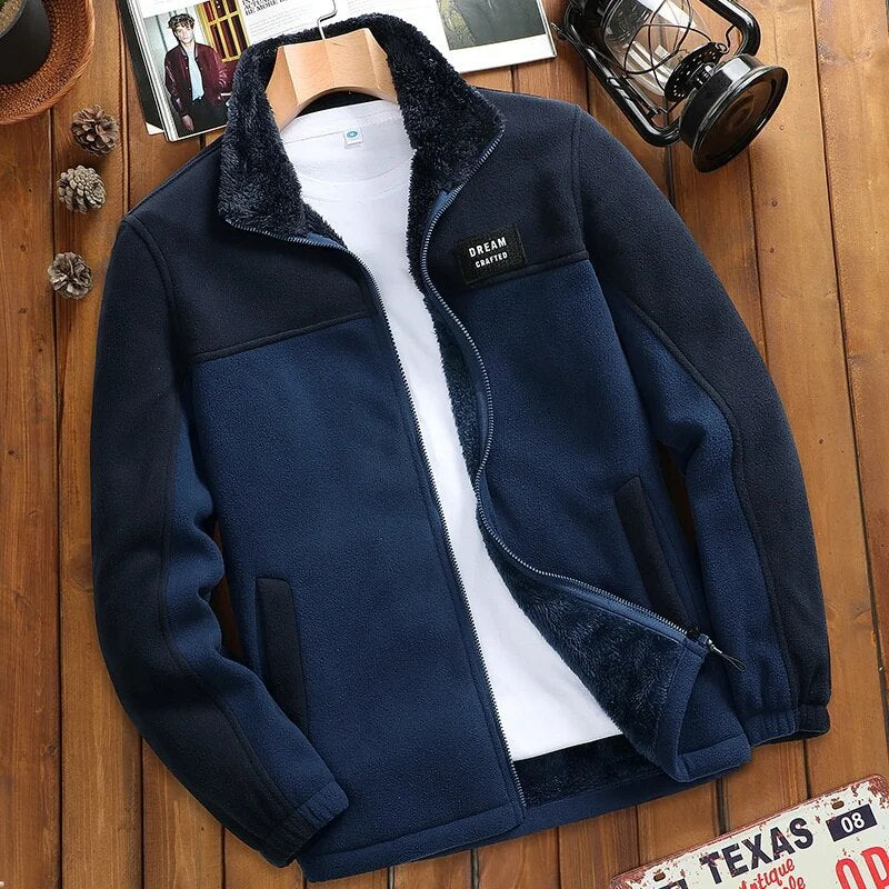 Outdoor Sports Fleece Sweater Men's Casual Autumn and Winter New Jacket Men's Fleece-Lined Thickened Polar Fleece Jacket Men