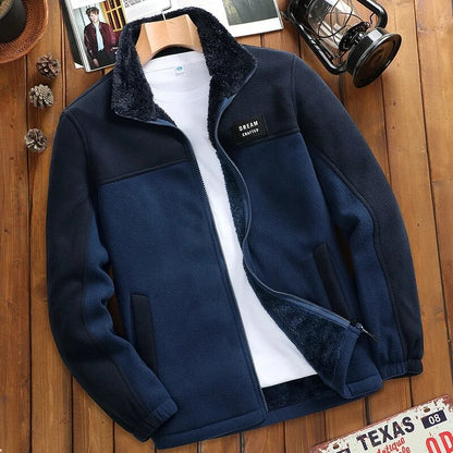 Outdoor Sports Fleece Sweater Men's Casual Autumn and Winter New Jacket Men's Fleece-Lined Thickened Polar Fleece Jacket Men