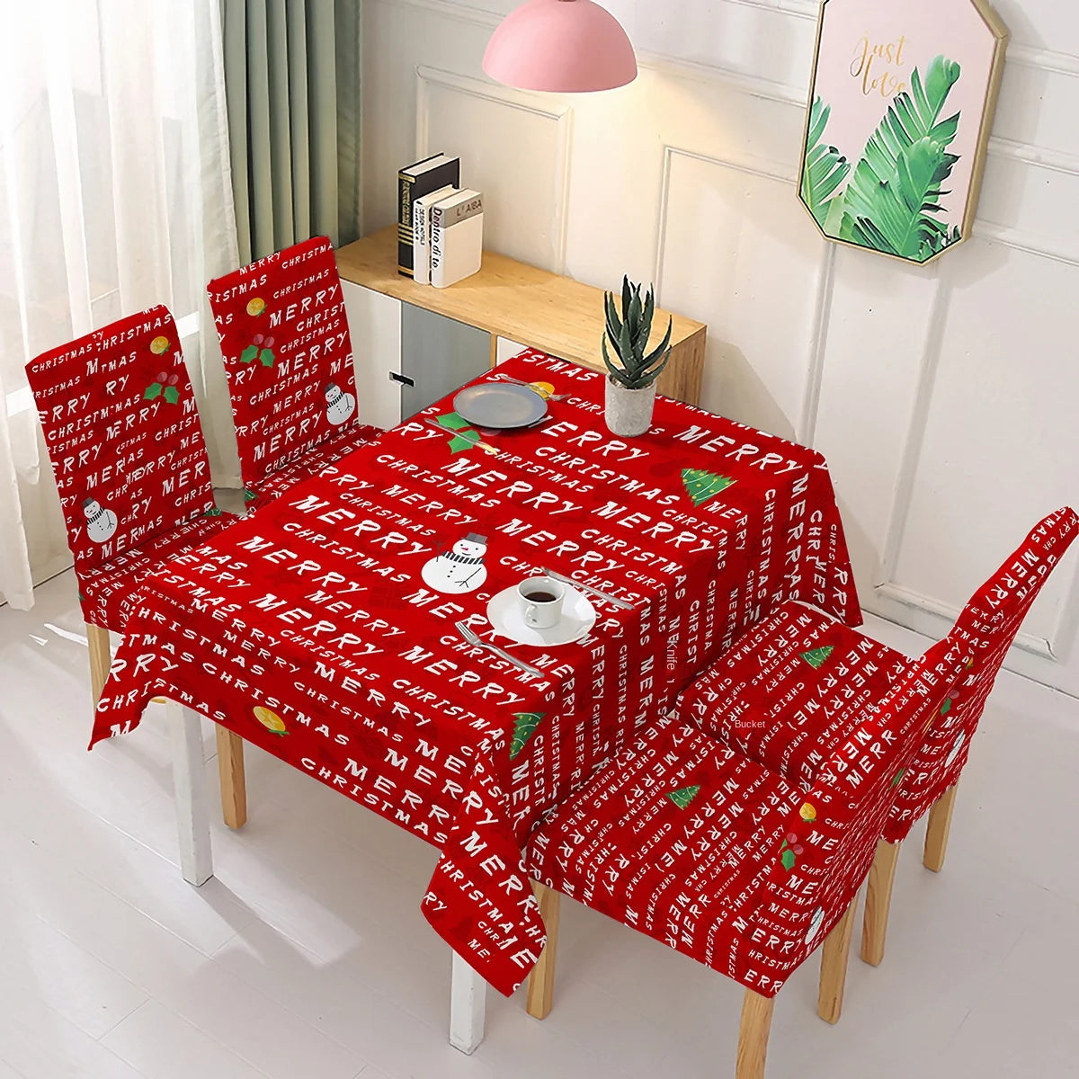 SOURCE Manufacturer Christmas Printed Tablecloth Chair Cover Jubilant Decoration Elastic One-Piece Chair Cover Absorbent Tablecloth