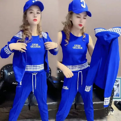 【Jacheta + vesta + pantaloni】Set de 3 piese costum sport casual de primăvară și toamnă 2023