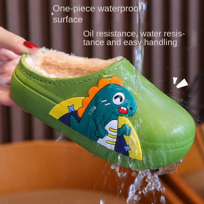 Copii de iarnă copii de desene animate papuci de bumbac cald