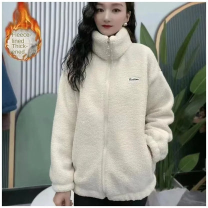 🔥Produse noi de iarnă🔥【XL-5XL】2023 iarna stil nou de catifea ingrosata jacheta calda lejera top casual din catifea granulata