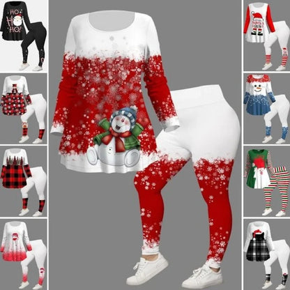 【L-4XL】Craciun lmprimare Creativ 3D Digital Ocazional Costum Loose Crew Gat pentru barbati sifemei