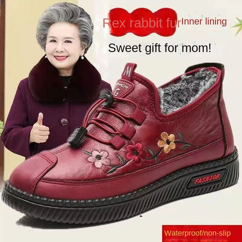 Pantofi ortopedici calduri antiderapante din bumbac cașmir