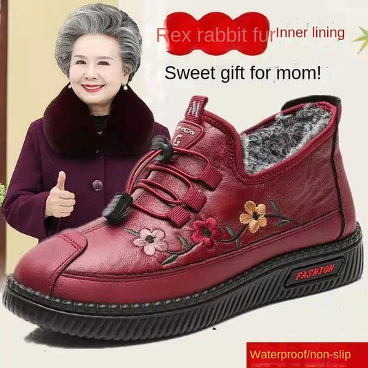 Pantofi ortopedici calduri antiderapante din bumbac cașmir