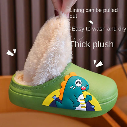 Copii de iarnă copii de desene animate papuci de bumbac cald
