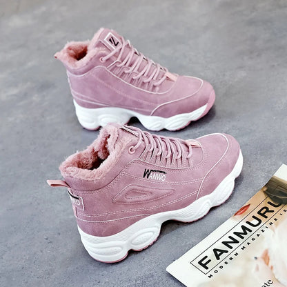 【35-40】Pantofi de iarnă cu talpă groasă de pluș pentru femei