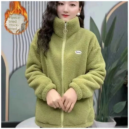 🔥Produse noi de iarnă🔥【XL-5XL】2023 iarna stil nou de catifea ingrosata jacheta calda lejera top casual din catifea granulata