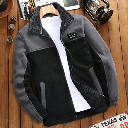 Outdoor Sports Fleece Sweater Men's Casual Autumn and Winter New Jacket Men's Fleece-Lined Thickened Polar Fleece Jacket Men