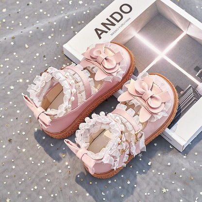 Lolita bow soft-soled princess shoes