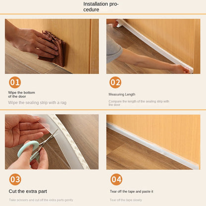 Cross-Border Door Seam Sealing Strip Bedroom Door Bottom Soundproof Insect-Proof Windshield Strip Glass Doors and Windows Self-Adhesive Seal Strip Wholesale