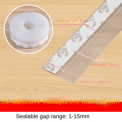 Cross-Border Door Seam Sealing Strip Bedroom Door Bottom Soundproof Insect-Proof Windshield Strip Glass Doors and Windows Self-Adhesive Seal Strip Wholesale